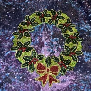 Christmas glass bead place mat‎